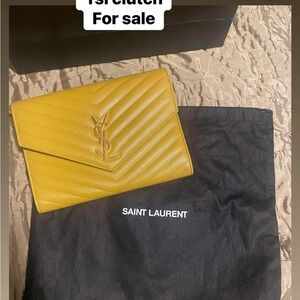 Saint Laurent Mustard Yellow Clutch